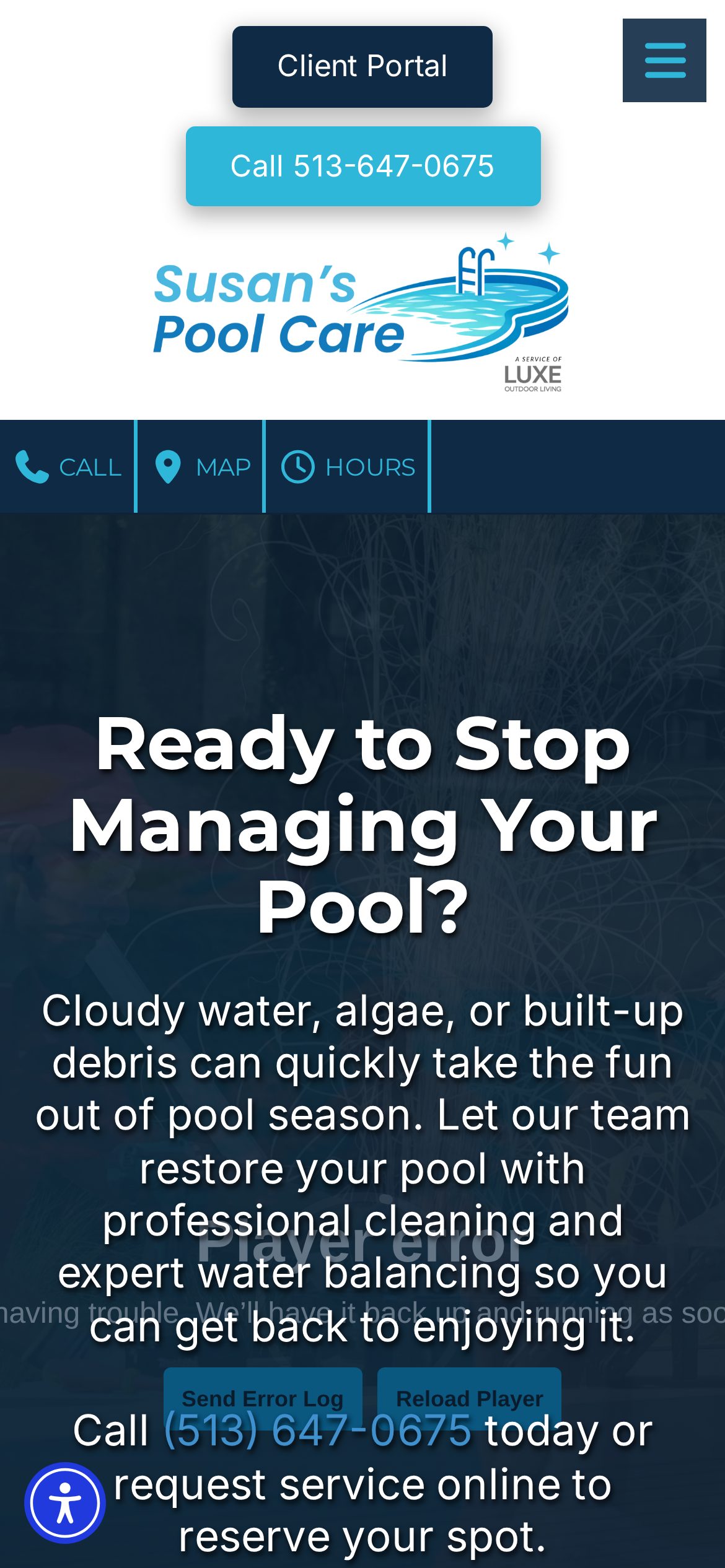A real website we designed on a phone